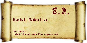 Budai Mabella névjegykártya